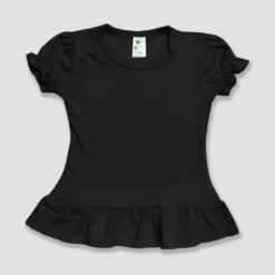Blank Toddler Girls Ruffle Short Sleeve Shirt - LG3577 - Wholesale Girls T-Shirts & Tops