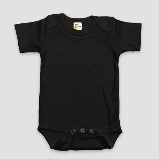 Baby One-Piece Bodysuit Short Sleeve – 100% Cotton Black - LG2200D - The Laughing Giraffe®