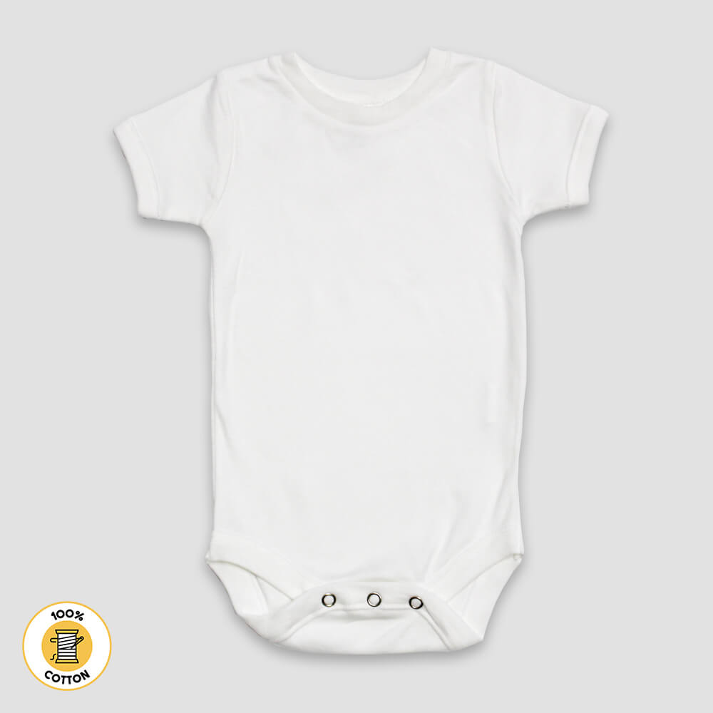 White Cotton Monogram Babysuit Set