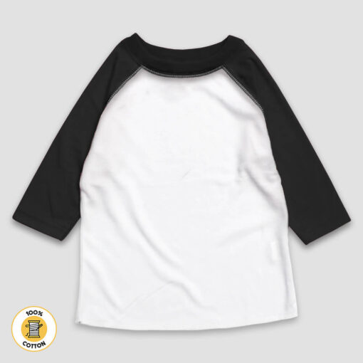 Toddler & Kids Raglan T-Shirts – 100% Cotton White/Black - LG2554WD - The Laughing Giraffe®