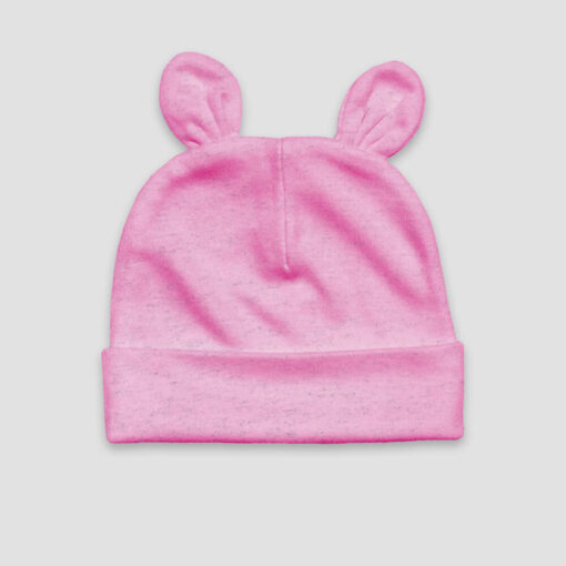 Baby Bear Ears Beanie Hat – Polyester Cotton Blend Cotton Candy Pink - LG3033C - The Laughing Giraffe®
