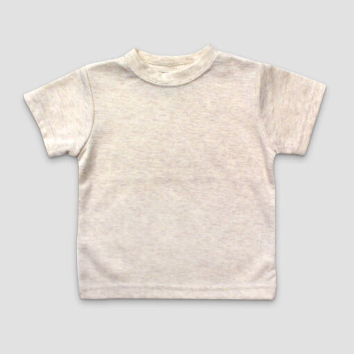 Baby Crew Neck T-Shirt Polycotton blend Oatmeal - LG3506O - The Laughing Giraffe®