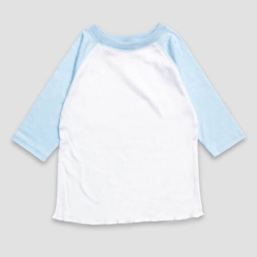 Toddler & Kids Raglan T-Shirts – Polyester Cotton Blend White/Blue - LG3554WPB - The Laughing Giraffe®
