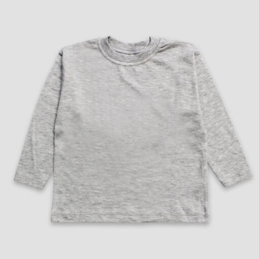 Toddler & Kids Long Sleeve T-Shirt – Polyester Cotton Blend Heather Gray - LG3586H - The Laughing Giraffe®