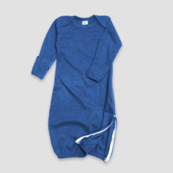 Baby Nightgowns With Side-Zipper – Polyester Cotton Blend Denim Heather - LG3853DH - The Laughing Giraffe®
