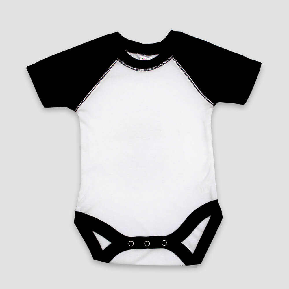 Cricut Blank Raglan Baby Bodysuit in White/Black