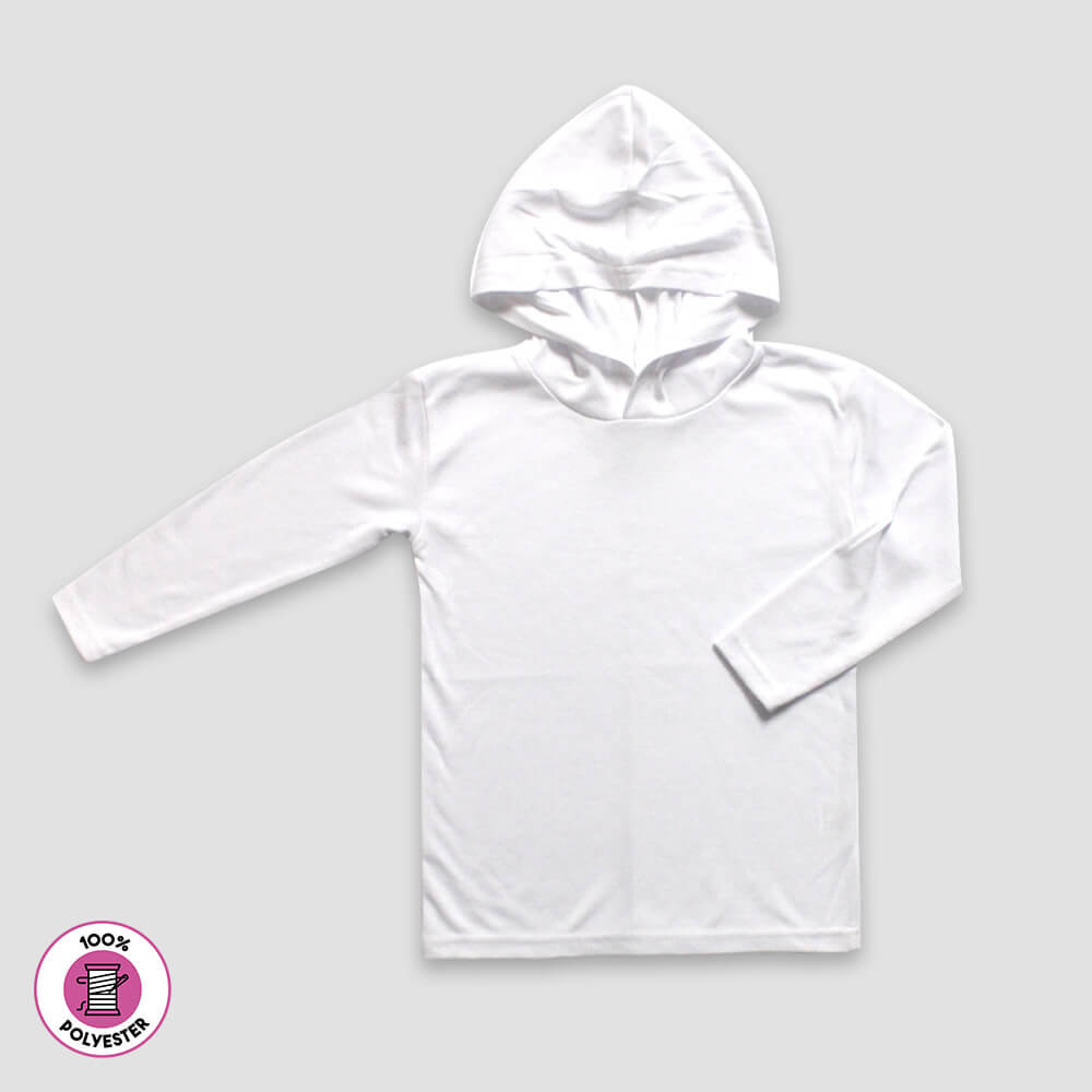 Sublimation Polyester Blank White Hoodie Hooded Sweatshirt Cloth Unisex  Style with USA Size