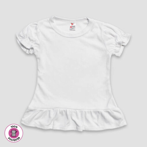 Girls Ruffle T-Shirts - 100% Poly - Sublimation Blanks Wholesale– 100% Polyester - LG4577W - The Laughing Giraffe®