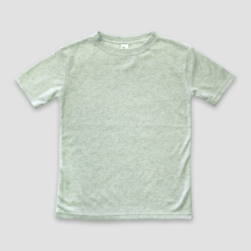 Toddler & Kids Short Sleeve Crew Neck T-Shirt – Polyester Cotton Sage Heather - LG3556SG - The Laughing Giraffe®
