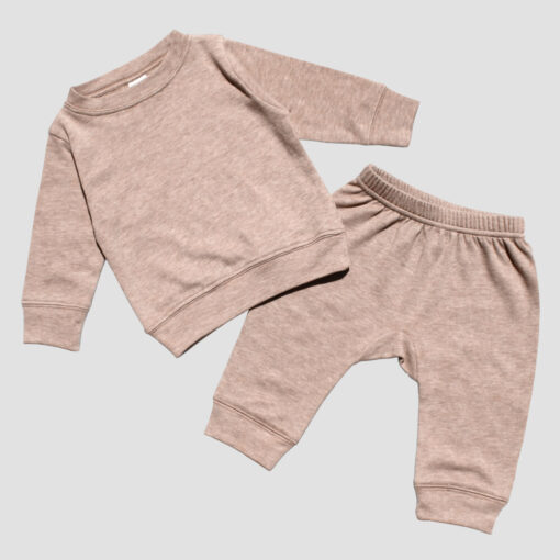 Blank Baby Sweatsuit Sets - Truffle - The Laughing Giraffe - LGS3699