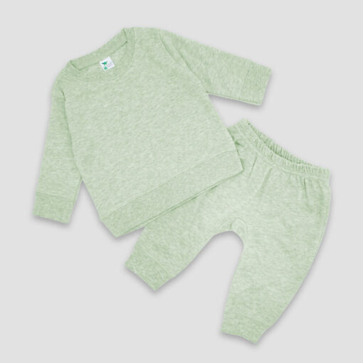 Baby Sweatsuit Sage Heather - Polyester Cotton Blend - LGS3699SG - The Laughing Giraffe®