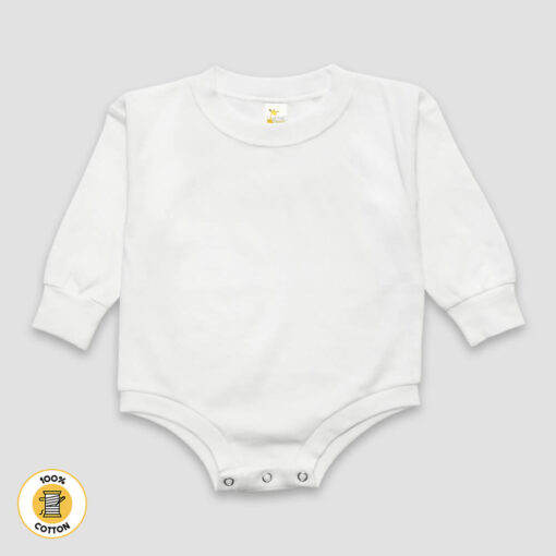 Blank Infant Bubble Rompers - White - Premium 100% Cotton LG2300W - The Laughing Giraffe®