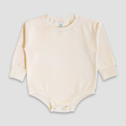 Long Sleeve Bubble Romper — Natural — Premium 100% Cotton LG2300N - The Laughing Giraffe®