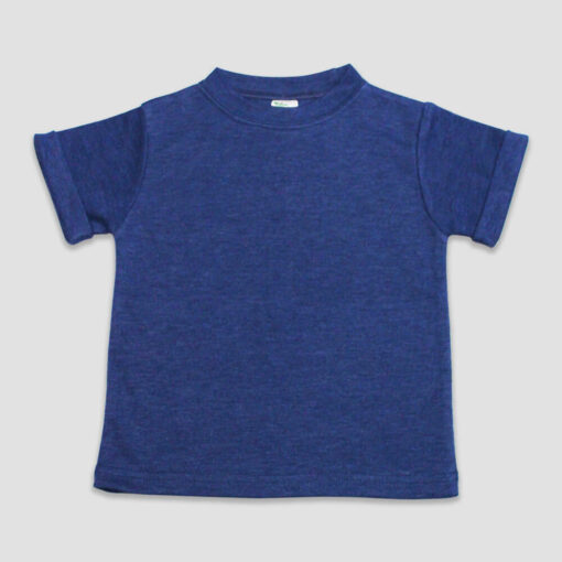 Rolled Short Sleeve Toddler T-Shirts - Denim Heather - LG3540DH| The Laughing Giraffe