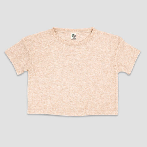 Designer Girls Crop Top Tee - Oatmeal - The Laughing Giraffe® - LG3552