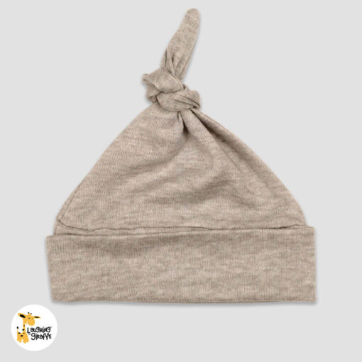 Blank Knotted Baby Beanie Hat - Truffle - The Laughing Giraffe - LG3021