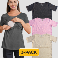 Wholesale Womens Nursing Tops - 3-pack - The Laughing Giraffe - Wholesale Blank Apparel