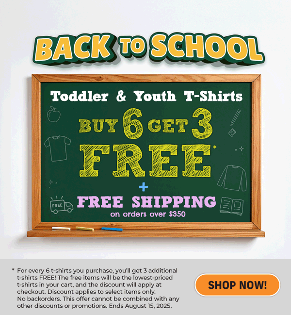 Back to School BOGO Sale - Wholesale Blank T-Shirts
