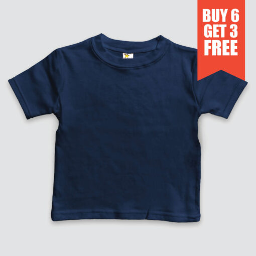 Toddler Crew Neck T-Shirts - Navy - Premium 100% Cotton
