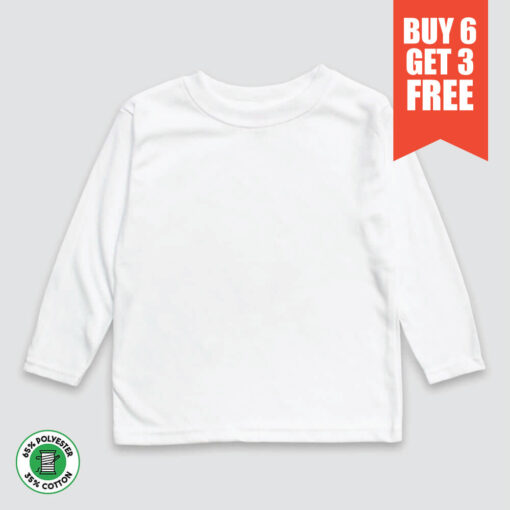 Toddler Long Sleeve T-Shirts - Polyester Cotton Blend