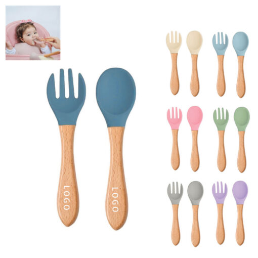 Feeding Silicone Baby Spoon And Fork Set
