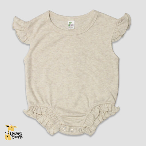Flutter Sleeve Bubble Rompers - Polyester-Cotton Blend